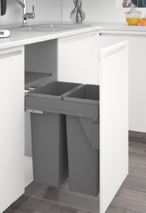 Soft close pull out bin double UK